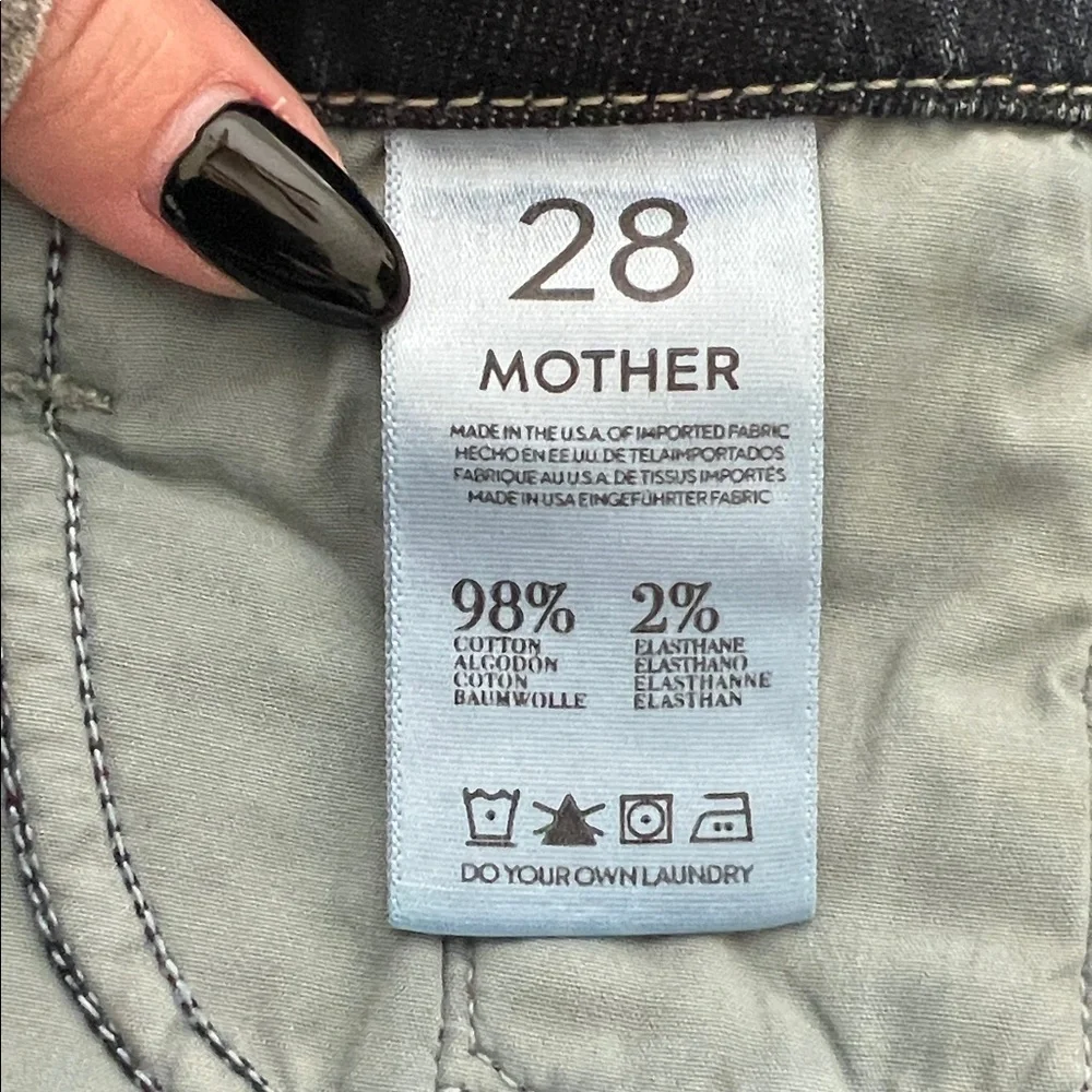 MOTHER Women's Distressed Dark Blue Skinny Jeans - Picture 5 of 13